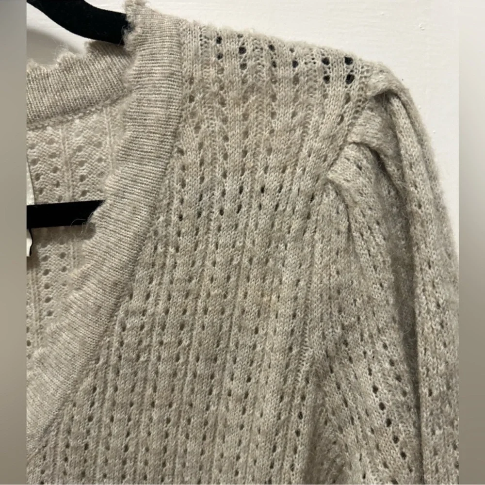 REVOLVE Joie Pearl Button V Neck Cardigan Cottagecore Romantic Minimalist Sz M - Picture 6 of 7